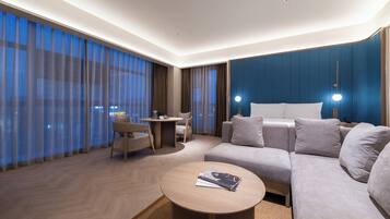Down duvets, memory-foam beds, free minibar, desk