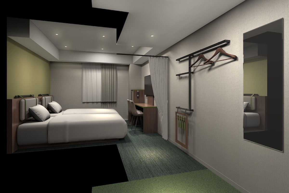 Quarto duplo, para não fumantes, vista para a cidade (Olive Modern) | Cofres nos quartos, Wi-Fi de cortesia, roupa de cama