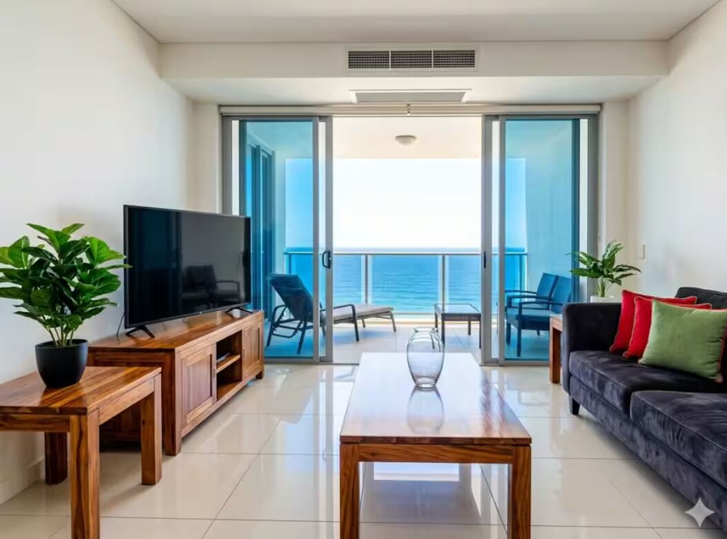 Appartement Luxe | Coin séjour | Télévision LED de 60 pouces avec chaînes par câble