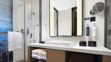 Comfort Double Room, City View | Bathroom | Shower, hair dryer, towels, soap