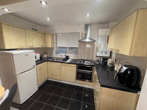 Fridge, stovetop, toaster