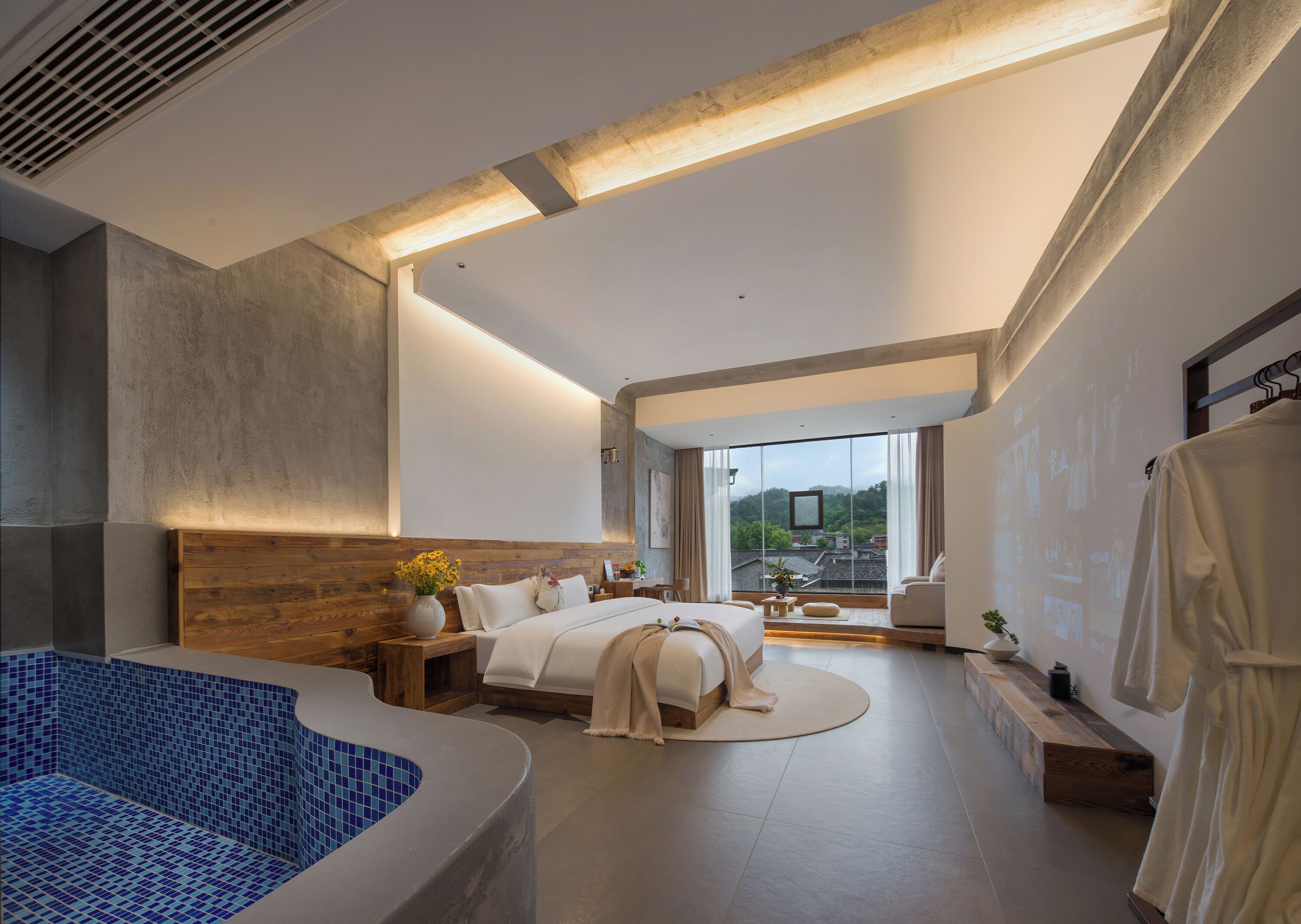 Luxury Double Room, Balcony, Hill View | View from room
