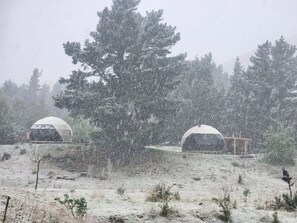 Exterior - Dome Karearea - Geodesic dome with private hot tub, sauna & mountain views (Danseys Pass)