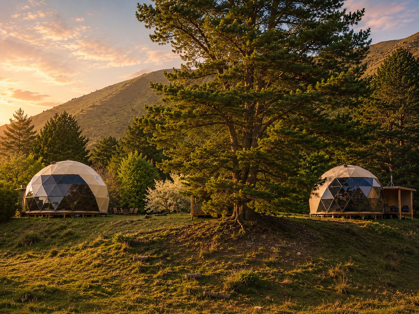 Exterior. Dome Karearea - Geodesic dome with private hot tub, sauna & mountain views