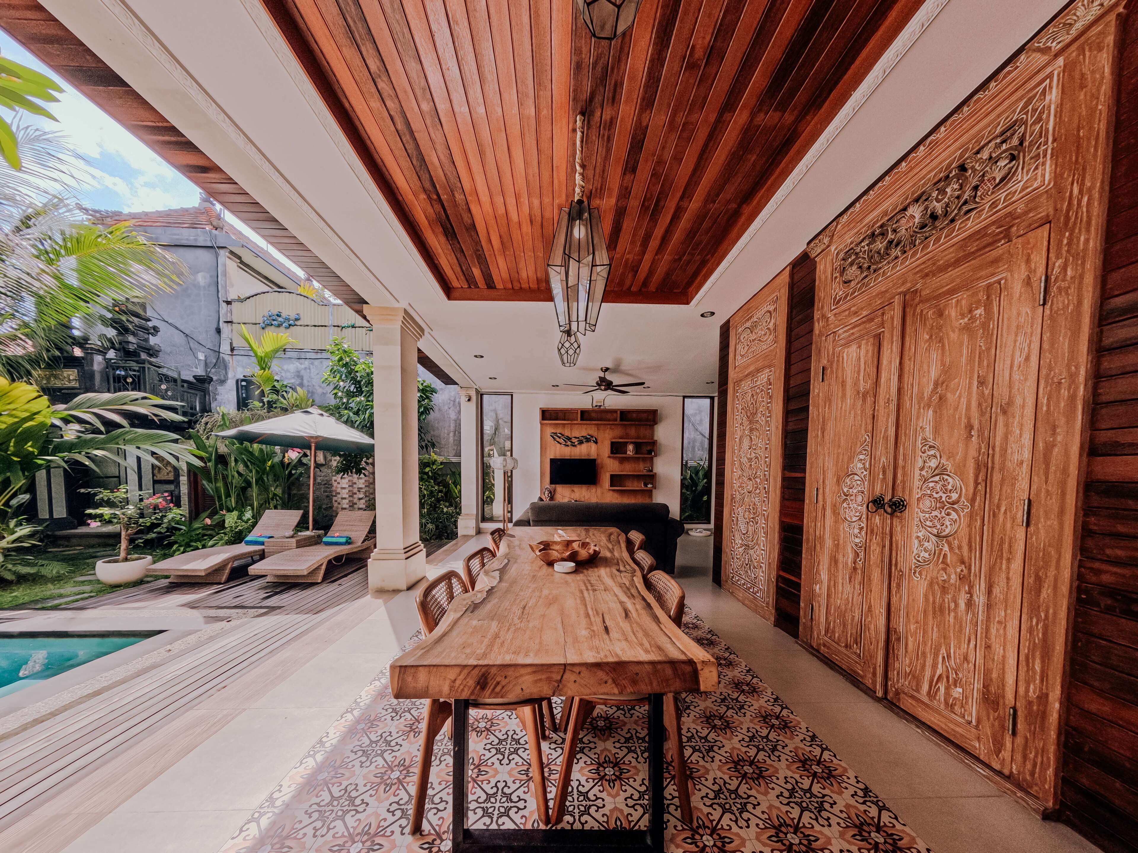 Vila Keluarga, pemandangan taman | Tempat makan