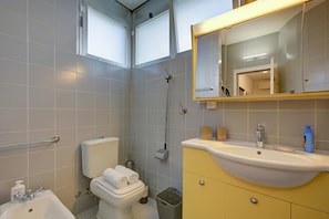 Haartrockner, Bidet, Handtücher