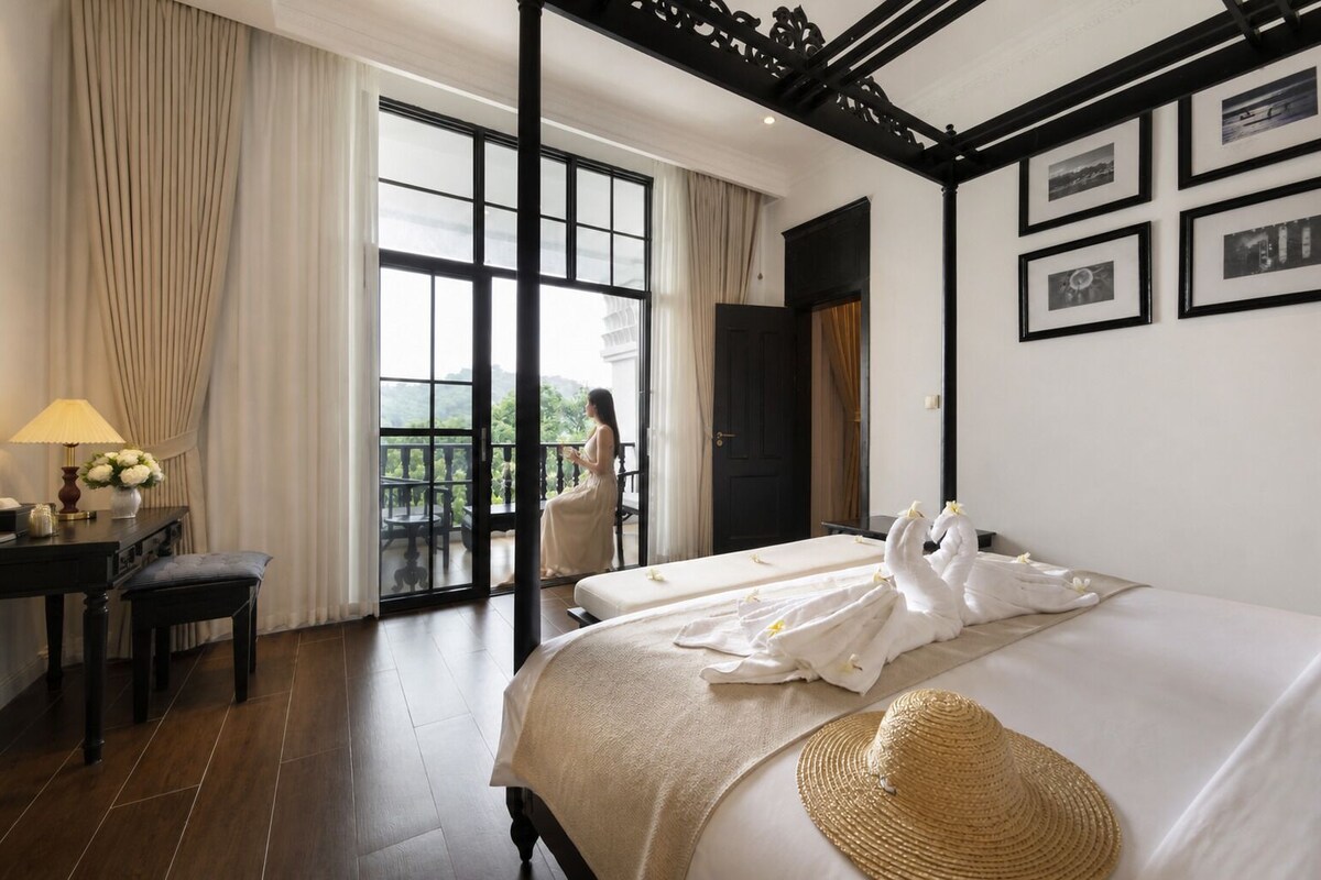 Phòng đôi Cao cấp, quang cảnh đồi núi | Bộ trải giường bằng vải cotton Ai Cập, bộ đồ giường cao cấp 
