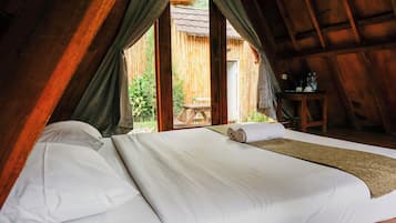 Blackout drapes, iron/ironing board, bed sheets