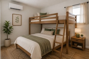 2 dormitorios, tabla de planchar con plancha, Internet y ropa de cama