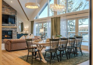 Dining - An Elevated Group Retreat with Soaring Glass, Lake Views, Boats, 3 Decks (Lake Harmony)