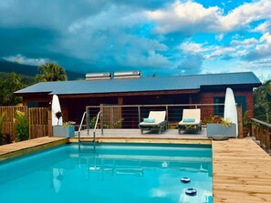 Pool - Romantic bungalow, AC - 3 guests (Saint-Philippe)