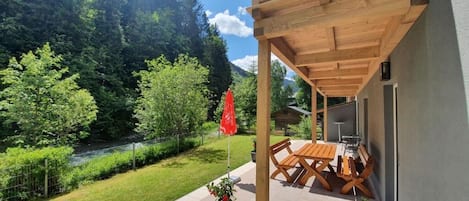 Family Apartment, River View | Outdoor dining