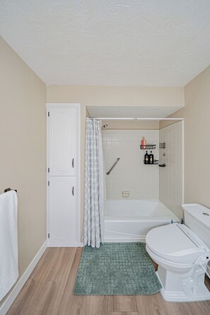 Hårtørrer, bidet, håndklæder, Sæbe