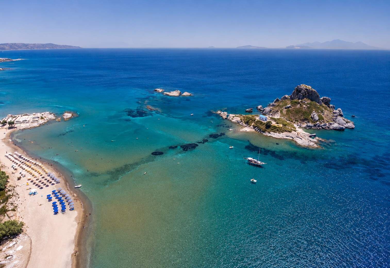 Turquoise waters and sandy shores await along the coastline of Agios Stefanos (3km away), where swimming, sunbathing, and watersports are part of everyday island life.