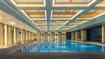 Indoor pool, seasonal outdoor pool, sun loungers