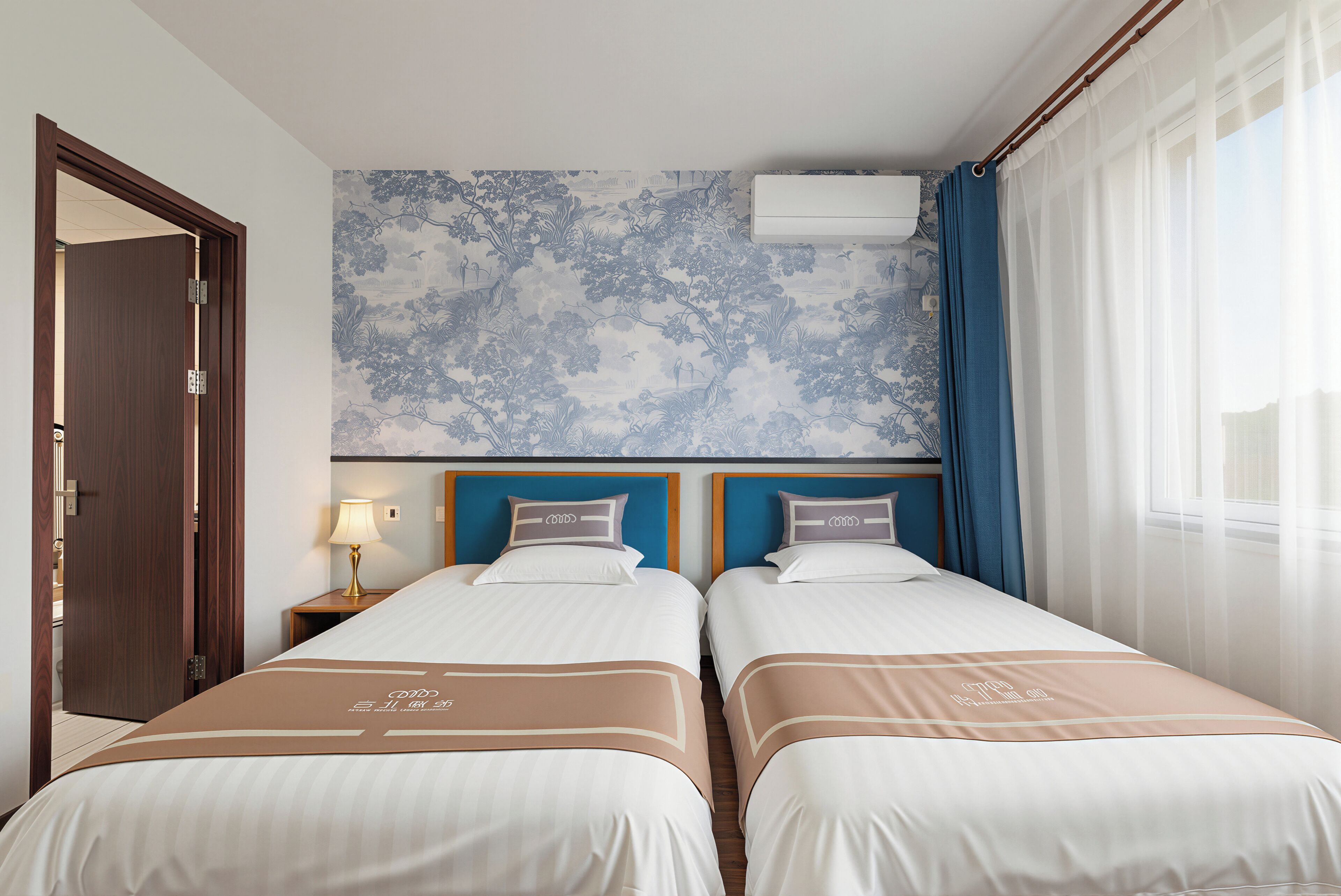 Camera Comfort con 2 letti singoli, balcone, vista collina | Biancheria da letto di alta qualità, con stile personalizzato