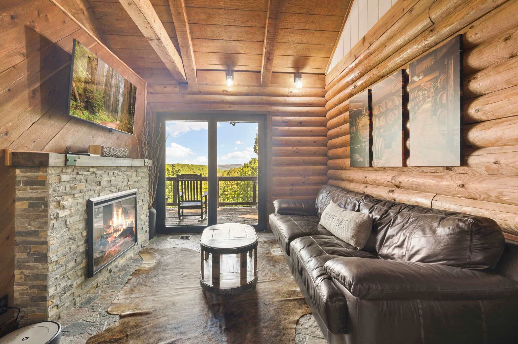 TV, fireplace, offices