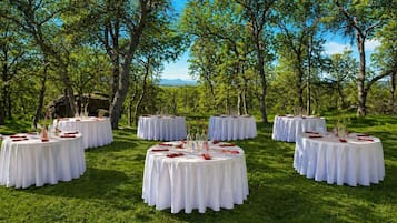 Outdoor banquet area