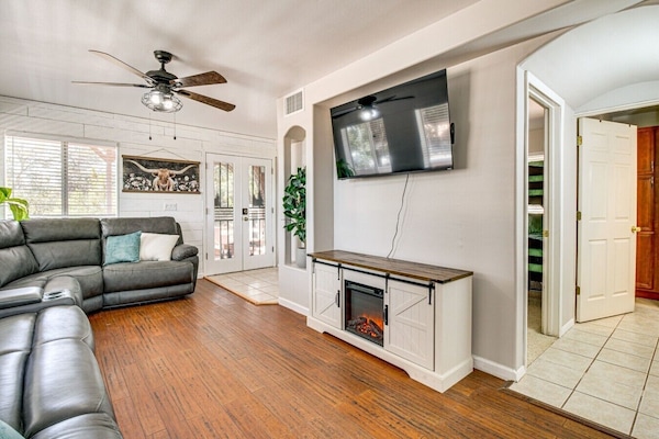Living Room | Wall Mounted TV | Electric Fireplace Console