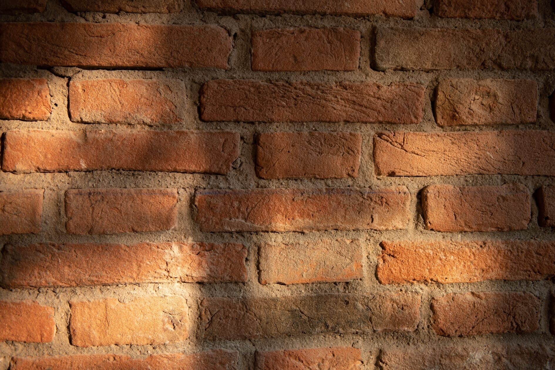 Un muro de ladrillo con un patrón uniforme de ladrillos rectangulares.