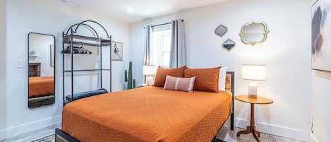 2 bedrooms, desk, iron/ironing board, travel crib