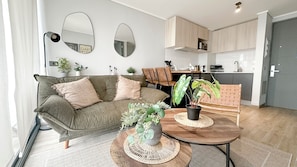 Living area - Modern and cozy apartment I Air conditioning I Wifi (Santiago)