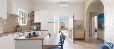 Fridge, microwave, stovetop, dishwasher