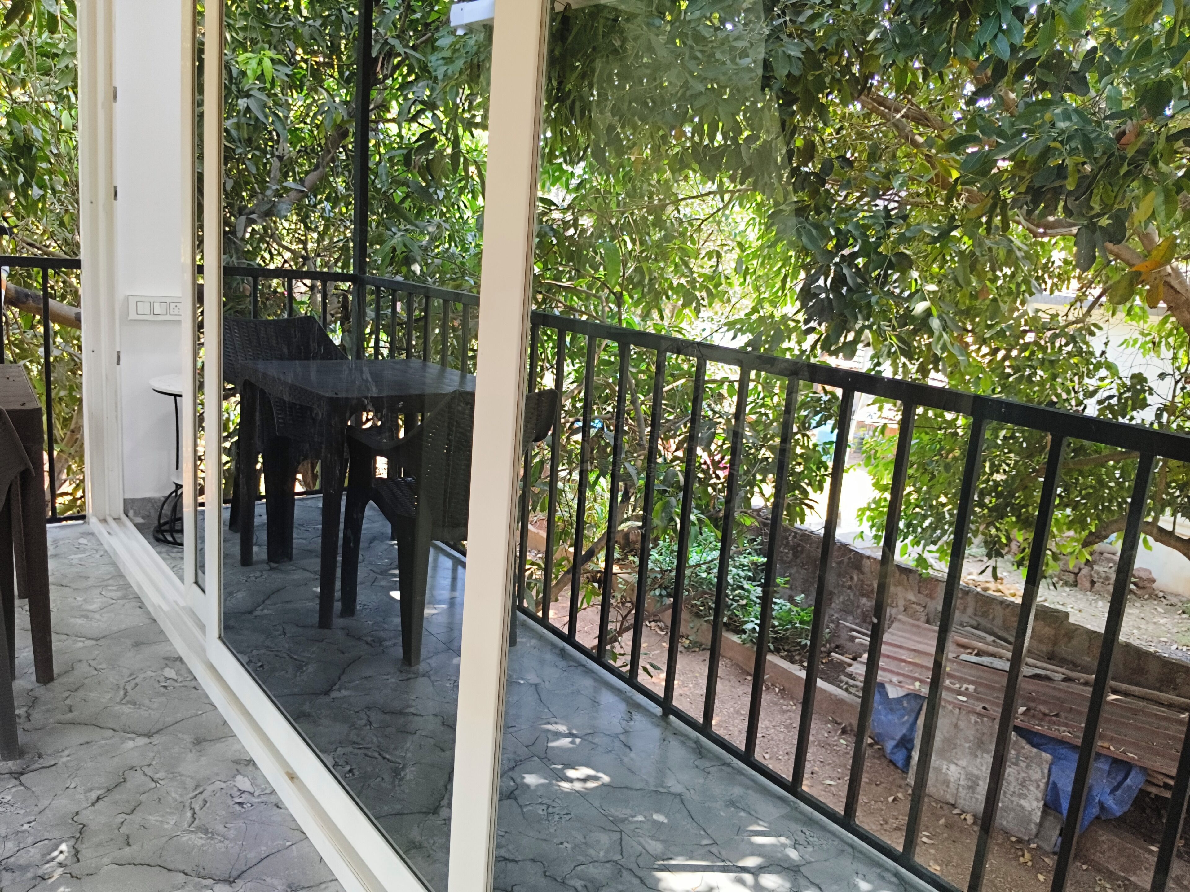 Deluxe eenpersoonskamer, balkon | Buiten dineren