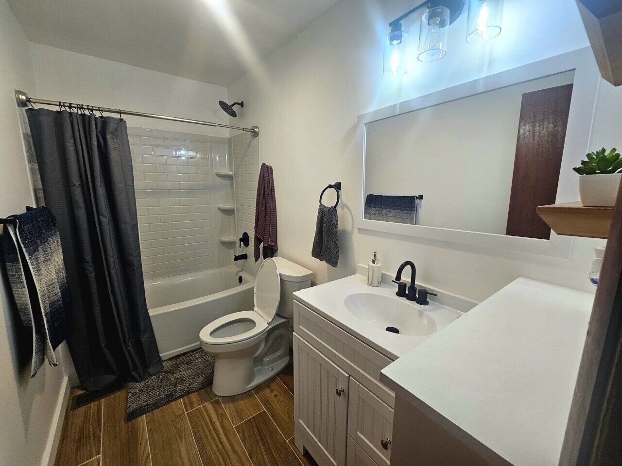 Hair dryer, towels