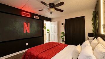 2 bedrooms, desk, iron/ironing board, WiFi (free)