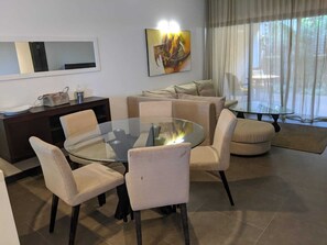 Dining - Pool View Apartment at 'Domaine dès Alizées Club & Spa' (Grand Baie)