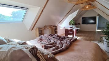 1 chambre, fer et planche Ă repasser, Wi-Fi, draps fournis