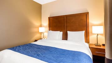 Desk, blackout drapes, iron/ironing board, WiFi (free)