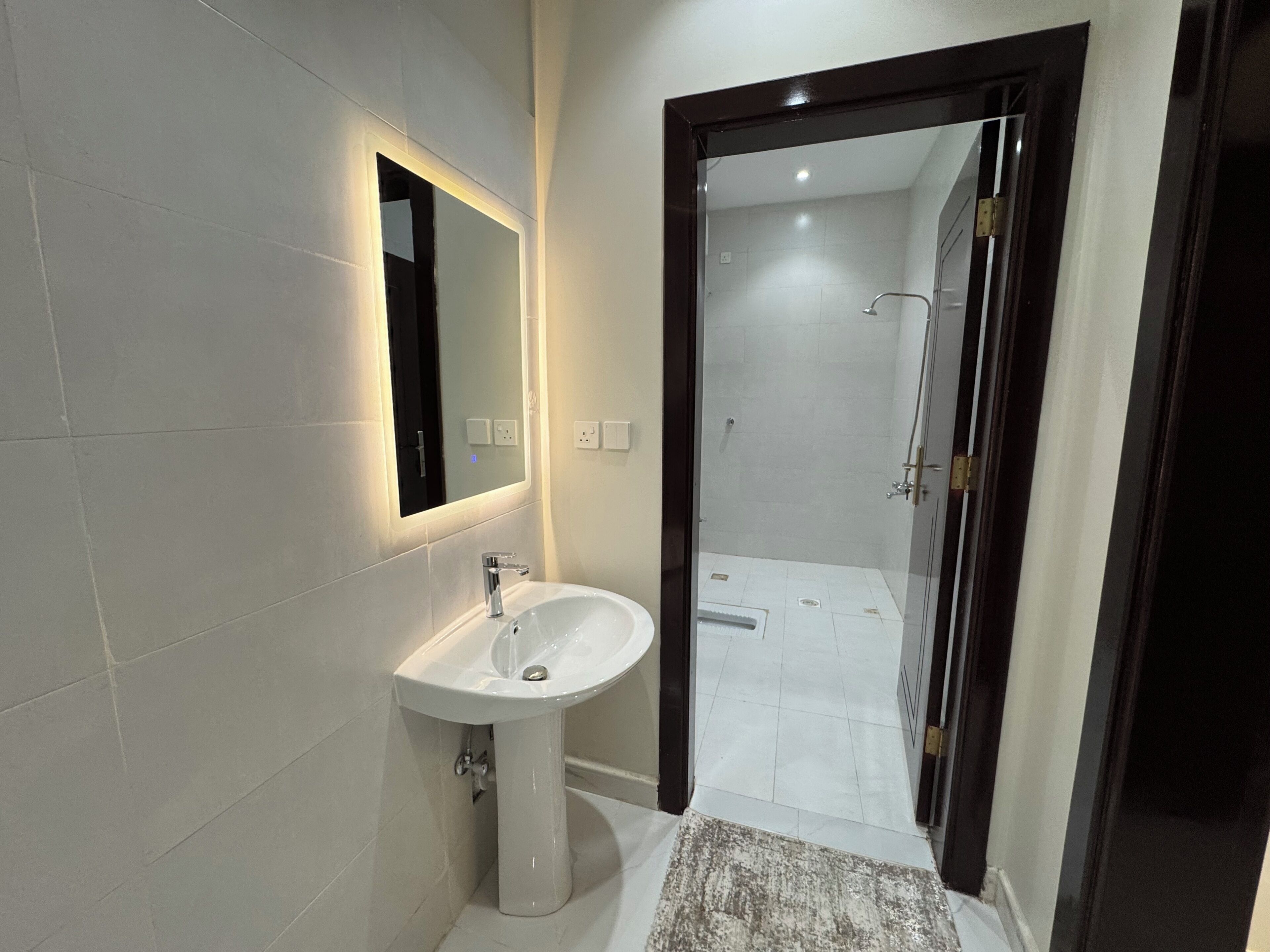 Hair dryer, towels, soap