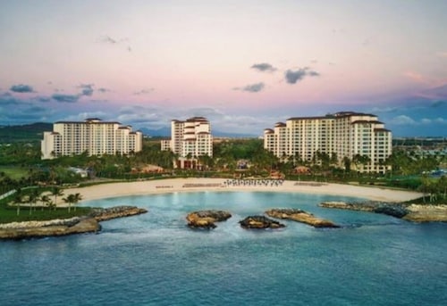 2-bedroom tower in peaceful Kapolei with AC and fitness room partial ocean view.