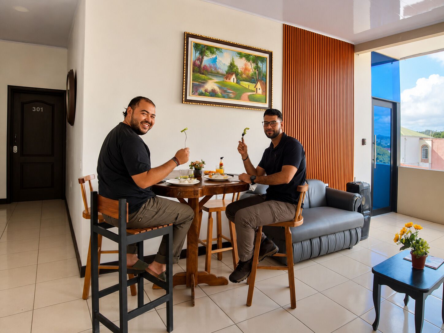 Café da manhã com pratos da culinária local grátis todos os dias