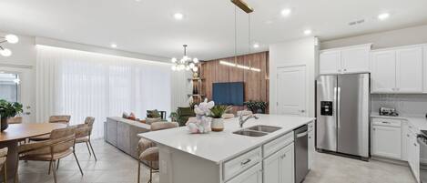 Microwave, oven, stovetop, coffee/tea maker