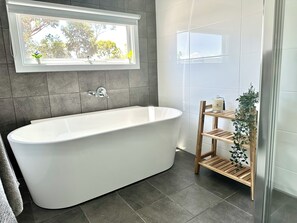 Bathroom - The Blue Nest, Clare
Relax in this calm, stylish space with expansive views. (Clare)