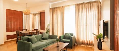 Apartment, 2 Bedrooms, Balcony | Living area