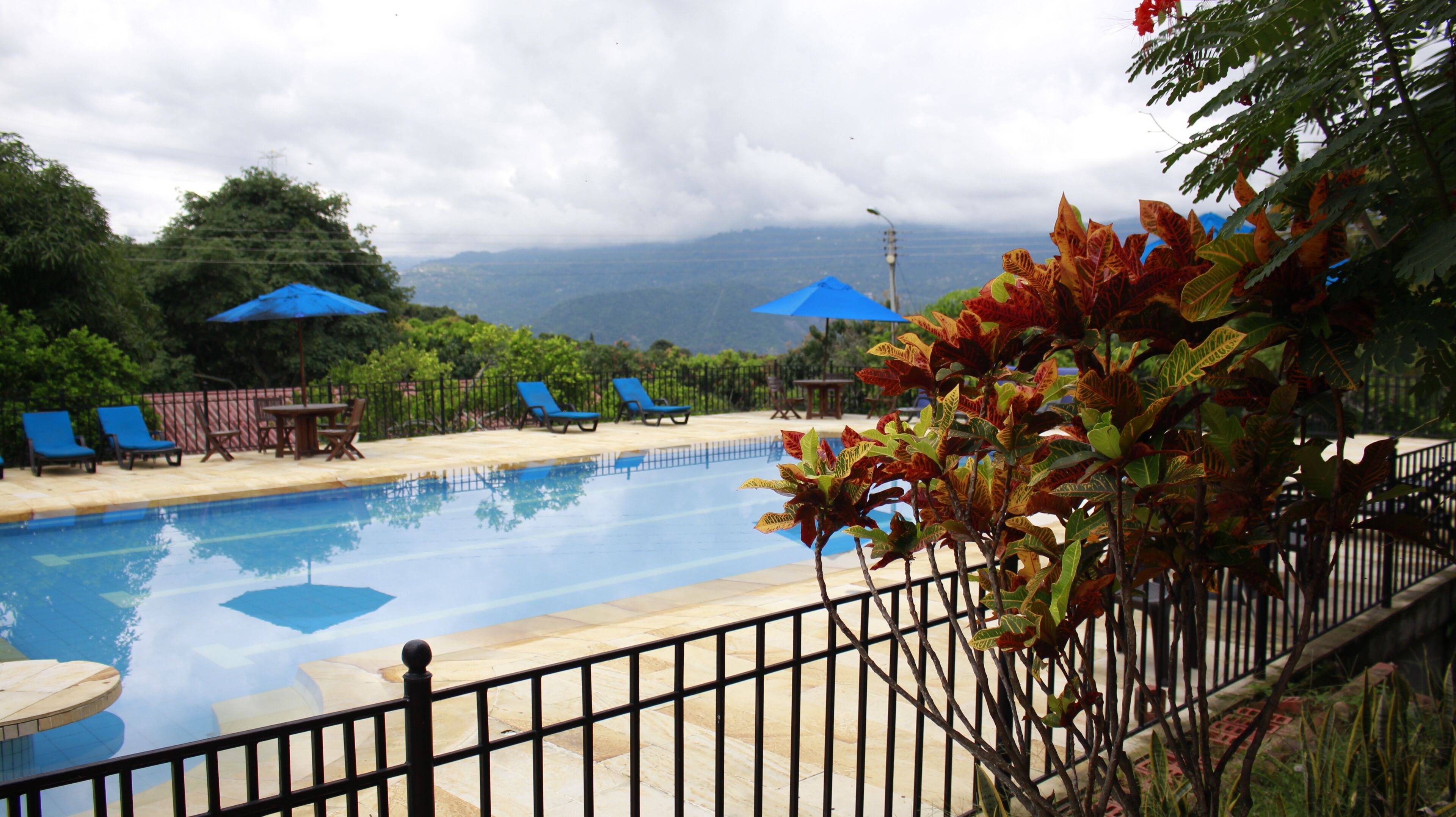 Una piscina al aire libre