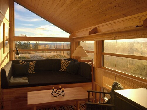 Spacious cabin with panoramic views
