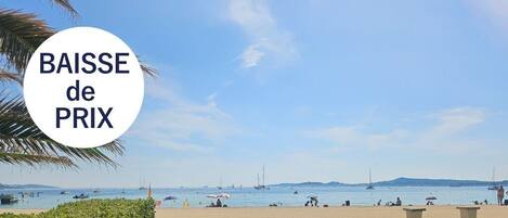在海灘附近