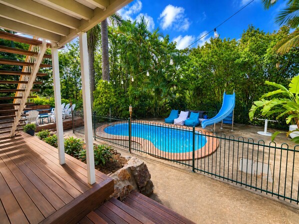 Pool - Spacious Family Retreat with Pool, Waterslide & Dual Living Minutes from Beaches (Kuluin)