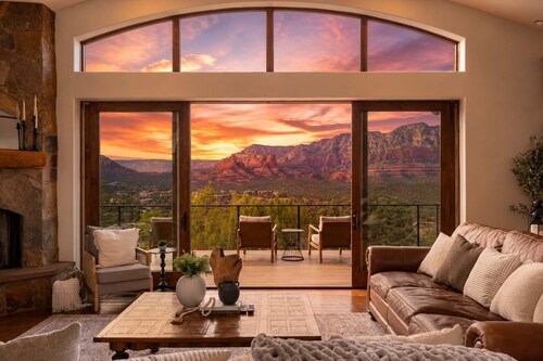Tuscan Red Rock Overlook | Luxury Wellness Villa  - 2 Pools, 2 Waterfalls, Fire Features, Spa, Sauna, Massage Chairs & Salt Room!