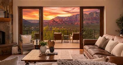 Tuscan Red Rock Overlook | Luxury Wellness Villa - 2 Pools, 2 Waterfalls, Fire Features, Spa, Sauna, Massage Chairs & Salt Room!