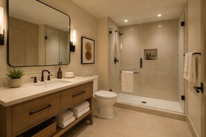 Basic-Zimmer | Badezimmer | Kostenlose Toilettenartikel, Haartrockner, Handtücher, Seife