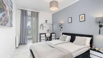 Desk, iron/ironing board, travel crib, WiFi