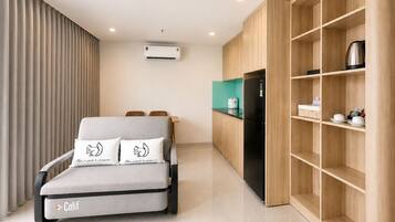 Deluxe Apartment, River View | Minibar, desk, blackout curtains, soundproofing