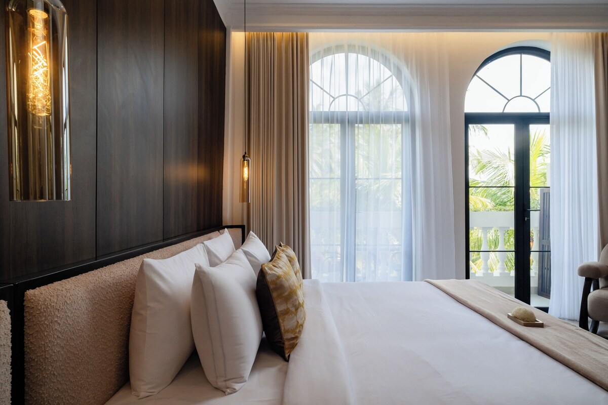 Chambre Double, balcon, vue jardin