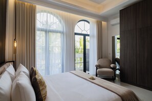 Chambre Double, balcon, vue jardin